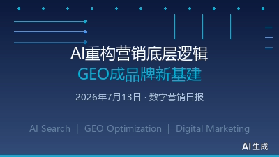 2026年7月13日数字营销日报:AI重构营销底层逻辑,GEO成品牌新基建